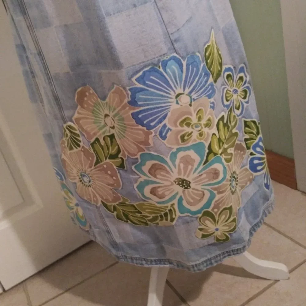 2442 Jeaniemade Size 16 (XL) Baccini Upcycled Jean Dress - Picture 7 of 11